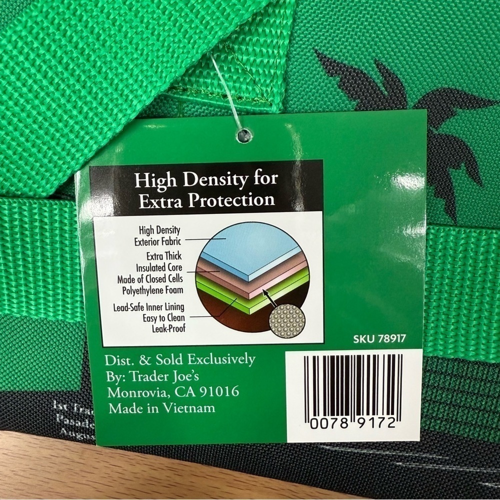 New Limited Edition Green Trader Joe’s Mini Insulated Tote Bag - Picture 6 of 7